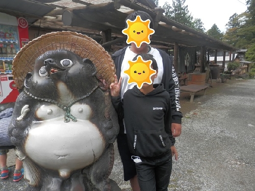 タヌキと一緒に！
